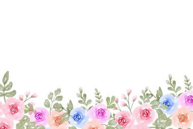 Tasarım için suluboya çiçekler arka plan vektörü.