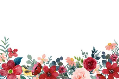 Tasarım için suluboya çiçekler arka plan vektörü.