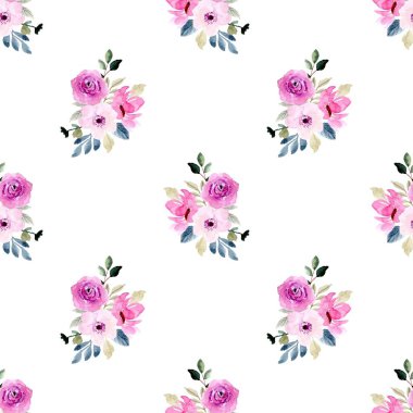 Suluboya çiçek seamless modeli.