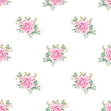 Suluboya çiçek seamless modeli.