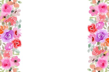 Tasarım için suluboya çiçekler arka plan vektörü.