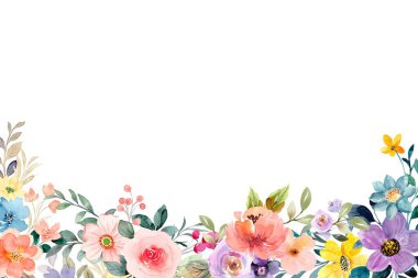 Tasarım için suluboya çiçekler arka plan vektörü.