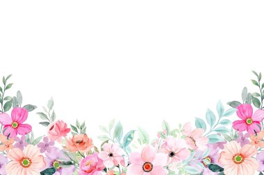 Tasarım için suluboya çiçekler arka plan vektörü.