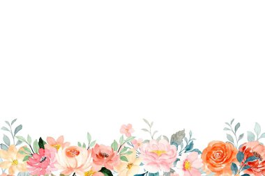 Tasarım için suluboya çiçekler arka plan vektörü.