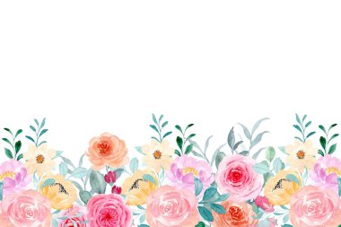 Tasarım için suluboya çiçekler arka plan vektörü.