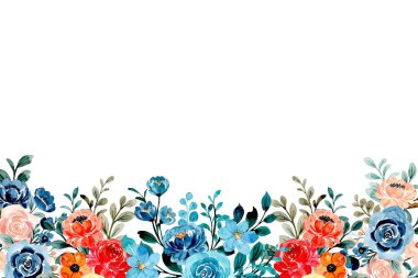 Tasarım için suluboya çiçekler arka plan vektörü.