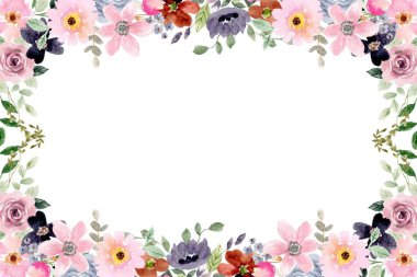 Düğün, doğum günü, kart, arkaplan, davetiye, duvar kağıdı, çıkartma, dekorasyon için suluboya çerçeve.