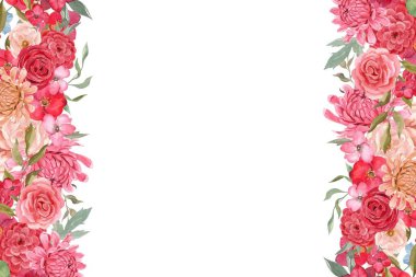 Tasarım için suluboya çiçekler arka plan vektörü.