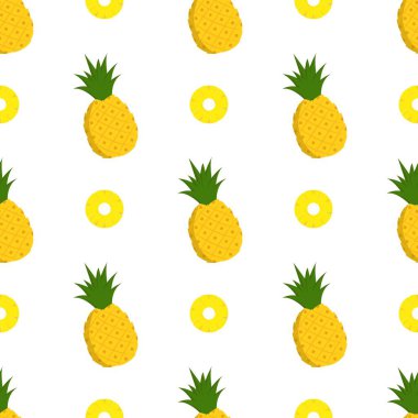 Ananassız desen, tropik olgun meyve.