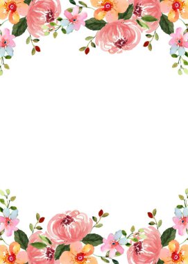 Tasarım için suluboya çiçekler arka plan vektörü.