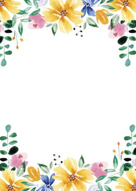 Tasarım için suluboya çiçekler arka plan vektörü.