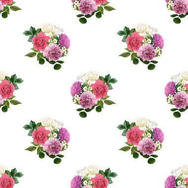 Suluboya çiçek seamless modeli.