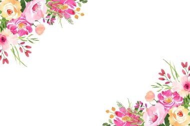 Tasarım için suluboya çiçekler arka plan vektörü.