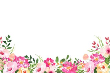 Tasarım için suluboya çiçekler arka plan vektörü.