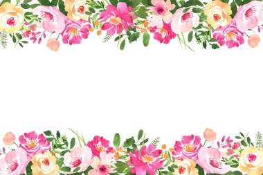 Tasarım için suluboya çiçekler arka plan vektörü.