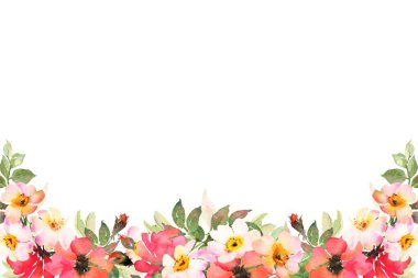 Tasarım için suluboya çiçekler arka plan vektörü.