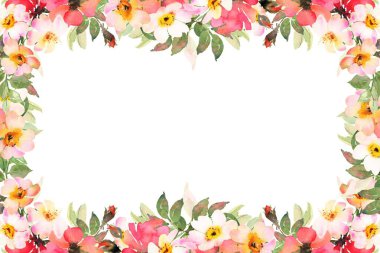 Tasarım için suluboya çiçekler arka plan vektörü.