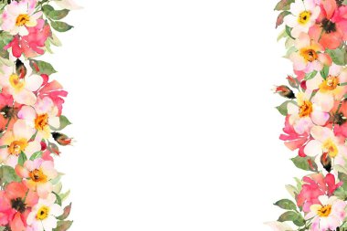 Tasarım için suluboya çiçekler arka plan vektörü.