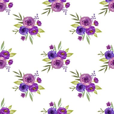 Tasarım için suluboya çiçek deseni.