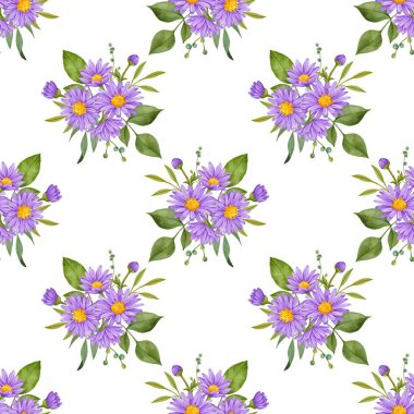 Tasarım için suluboya çiçek deseni.