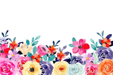 Tasarım için suluboya çiçekler arka plan vektörü.