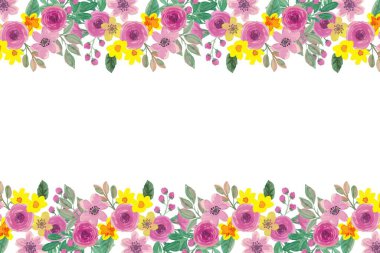 Tasarım için suluboya çiçekler arka plan vektörü.