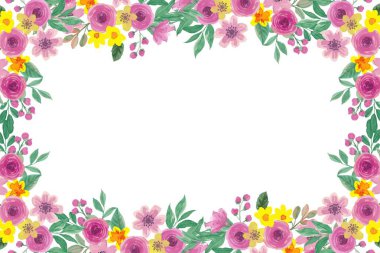 Tasarım için suluboya çiçekler arka plan vektörü.