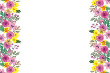 Tasarım için suluboya çiçekler arka plan vektörü.