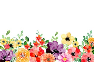 Tasarım için suluboya çiçekler arka plan vektörü.