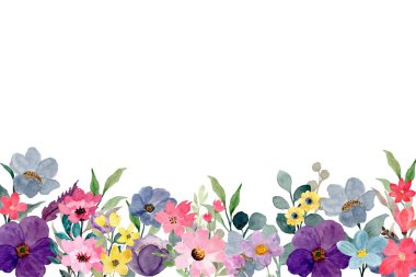 Tasarım için suluboya çiçekler arka plan vektörü.