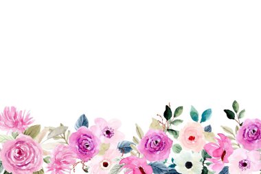 Tasarım için suluboya çiçekler arka plan vektörü.