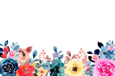 Tasarım için suluboya çiçekler arka plan vektörü.