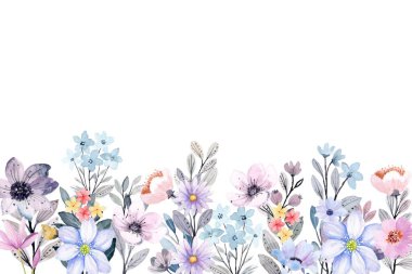 Tasarım için suluboya çiçekler arka plan vektörü.