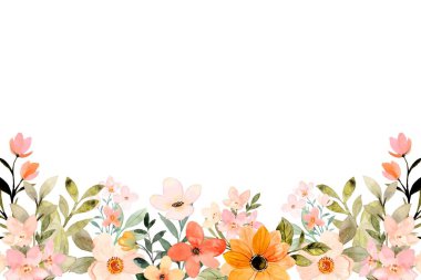 Tasarım için suluboya çiçekler arka plan vektörü.