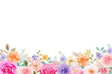 Tasarım için tatlı suluboya çiçekler arka plan vektörü.