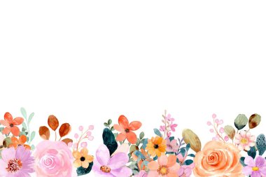 Tasarım için tatlı suluboya çiçekler arka plan vektörü.