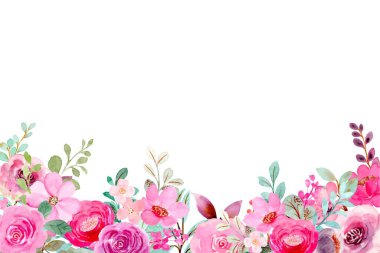 Tasarım için tatlı suluboya çiçekler arka plan vektörü.