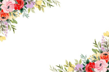 Tasarım için suluboya çiçekler arka plan vektörü.