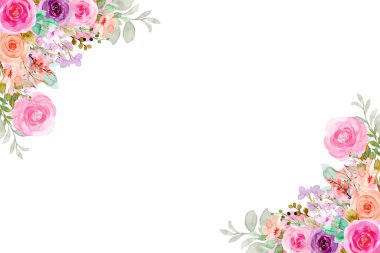 Tasarım için suluboya çiçekler arka plan vektörü.