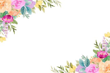 Tasarım için suluboya çiçekler arka plan vektörü.