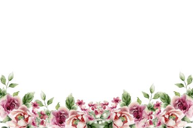 Tasarım için suluboya çiçekler arka plan vektörü.