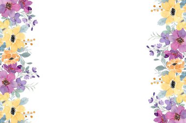 Tasarım için suluboya çiçekler arka plan vektörü.