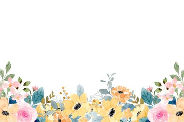 Tasarım için suluboya çiçekler arka plan vektörü.