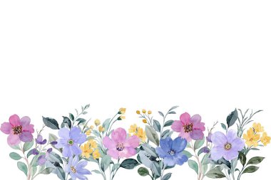 Tasarım için suluboya çiçekler arka plan vektörü.