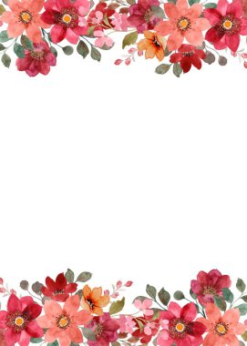 Tasarım için suluboya çiçekler arka plan vektörü.