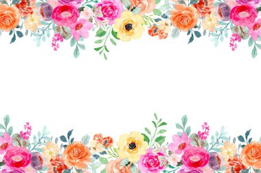 Tasarım için suluboya çiçekler arka plan vektörü.