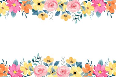 Tasarım için suluboya çiçekler arka plan vektörü.