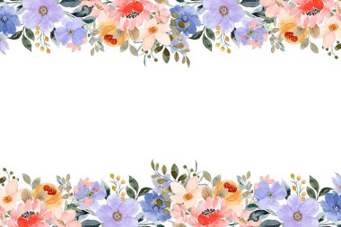 Tasarım için suluboya çiçekler arka plan vektörü.