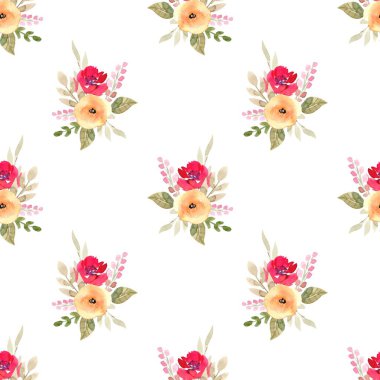 Suluboya çiçek seamless modeli.