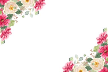 Tasarım için suluboya çiçek bahçesi arka plan vektörü.